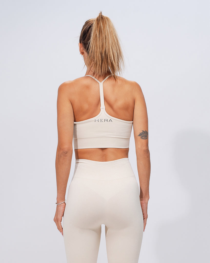 Seamless Sport Set Back For Women Crop Top And Bra Leggings With